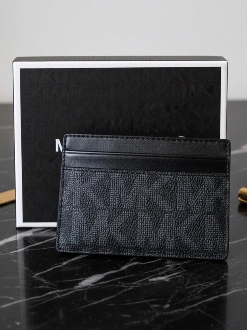 Michael Kors Black Logo-Print Card Holder